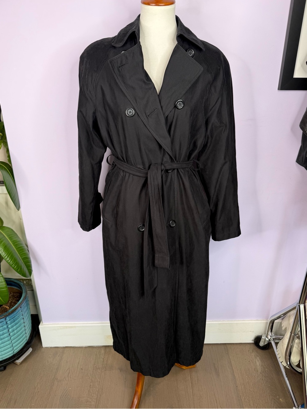 London Fog Vintage Black Trench Coat with Removable Lining